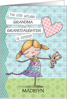 Customized Happy Birthday Granddaughter Madisyn Girl with Word Dress card