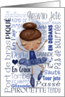 Happy Birthday Beautiful Dancer Ballerina with French Ballet Terms card
