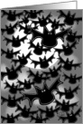Happy Halloween Cute Bat Pattern Full Moon card