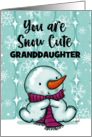 Granddaughter Customizable Merry Christmas Snow Cute Snowgirl card