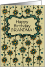 Grandma Customizable Relationship Happy Birthday Floral Stems and Frame card