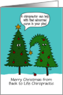 Humorous Customized Merry Christmas from Chiropractic Office PineTrees card