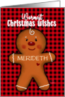 Customized Merry Christmas Merideth Love You This Much Gingerbread card