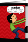 Customizable Name Happy Birthday Mitchell Man Open Large Card