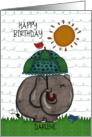 Customizable Happy Birthday for Darlene Elephant Sunny Day card