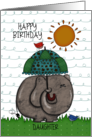Customizable Happy Birthday for Daughter Elephant Sunny Day card