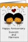 Happy Anniversary for Everett Harmoni Two Cute Bees Buzzing card