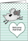 Congratulations Baby Boy Welcome Marshall Lamb and Heart card