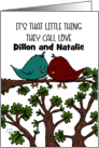 Customizable Happy Anniversary Dillon and Natalie Two Love Birds card