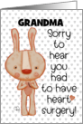 Customizable Get Well Grandma After Heart Surgery Bunny with Stiches card