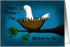 Customizable Happy Mother’s for Mother to be White Day Dove in Nest card