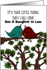 Customizable Happy Anniversary Son Daughter in Law Two Love Birds card