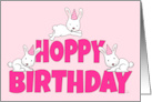 Happy Birthday Hoppy Birthday Bunnies in Party Hats card
