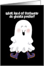 Ghost Wearing BOOts Silly Happy Halloween Joke card