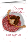 Spinning Ballerina Happy Birthday for 9 Year Old Girl card