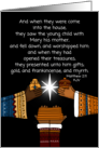 Gifts of the Magi Three Kings Day Epiphany Gold Frankincense and Myrrh card
