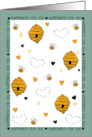 Bee and Behive Pattern with Hearts Happy Birthday Happiness for You card