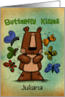 Butterfly Kisses Bear Customizable Happy Valentine’s Day for Juliana card