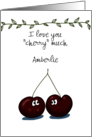Love You Cherry Much Customizable Valentine’s Day for Amberlie card