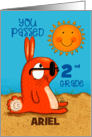 You Passed 2nd Grade Customizable Name Beach Bunny card