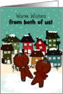 Gingerbread People Warm Wishes Custom Merry Christmas from Bth of Us card