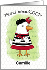 French Chicken Merci Beaucoup Pun Customizable Thank You Camille card