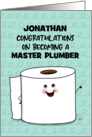 Toilet Paper Roll Character Congratulations Becoming Master Plumber card