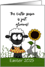 Sheep and Sunflower Easter 2024 is Glorious Customizable Year card