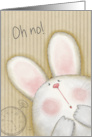 White Bunny Oh No Missed Easter Happy Belated Easter card