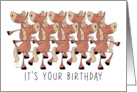 Chorus Line of Horses Pun Happy Birthday card
