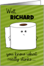 Toilet Paper Happy Belated Birthday Customizable for Richard card