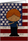 Happy 4th of July Pledge of Allegiance Little Red Haired Boy card