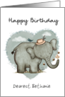 Elephant with Flowers Customizable Happy Birthday for Bethanie card