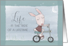 Bunny Riding Bike Ride of a Lifetime Happy Birthday card