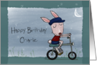 Boy Bunny Riding Bike Ride of a Lifetime Happy Birthday for Charlie card