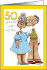 Growing Old Together Happy 50th Anniversary Old Couple Dark Skin card