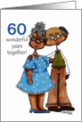 Growing Old Together Customizable 60th Anniversary Dark Skin Couple card