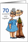 Growing Old Together Customizable 70th Anniversary Old Couple card