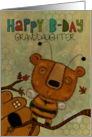 Customizable Happy Birthday for Granddaughter Bee Bear in Tree card