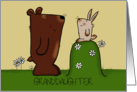 Customizable Happy Birthday for Granddaughter Bear and Bunny card