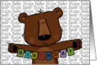 Customizable Happy Birthday Bear With Banner card