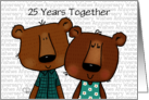 Customizable Happy 25th Anniversary Bear Couple card