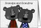 Customizable Happy Anniversary Grandparents Two Gray Bears card