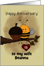 Customizable Happy 15th Anniversary for Wife Deanna card