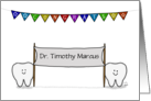 Customizable Congratulation Becoming Dentist Dr. Marcus Teeth card