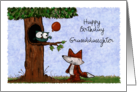 Customizable Happy Birthday Granddaughter Fox and Owl card