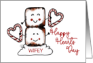 Customizable Happy Valentine’s Day Wife Marshmallows Candy Cane Hearts card