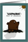 Happy Groundhog Day Sciophobia Scared Groundhog card