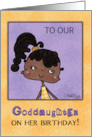 Happy Birthday to Goddaughter Little Girl Brown Eyes Dark Skin card