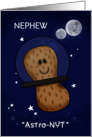 Customizable Happy Birthday Nephew AstroNUT Funny Peanut Outerspace card